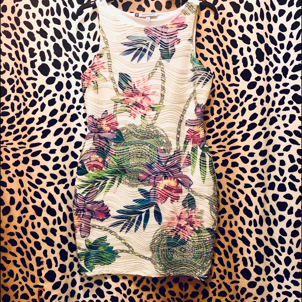 Jennifer Lopez Curvy Floral Dress